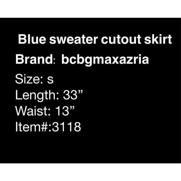 NWT BCBGMaxazria Rebel Cutout Midi Skirt in Persian Blue - Picture 6 of 6